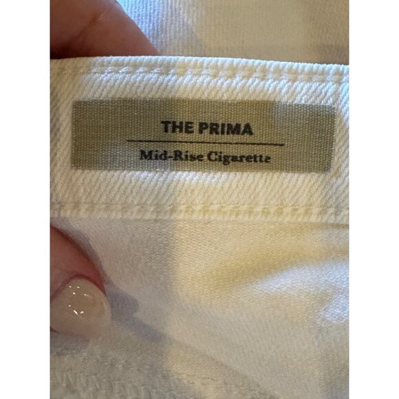 Adrianno Goldschmied Jeans Women 27 White The Prima Mid Rise Cigarette Ankle - Picture 9 of 12